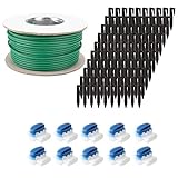 ECENCE Wire Splice Kit, Wire Break Repair Kit for Robot Lawn Mower and Dog Fence Systems, 164ft Boundary Wire + 10x Connector + 100x Ground Nails