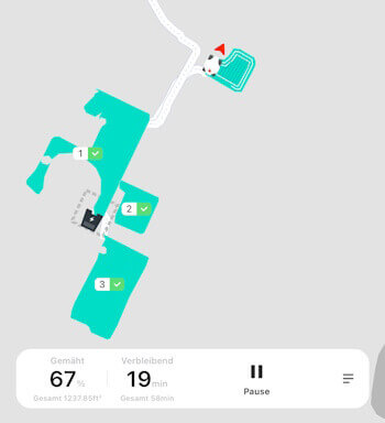 Lawn area in the app